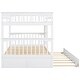 preview thumbnail 11 of 9, Full over Full Wooden Bunk Bed with Twin Size Trundle & Safety Rail, Convertible to 2 Platform Bedframe for Kids Teens Bedroom