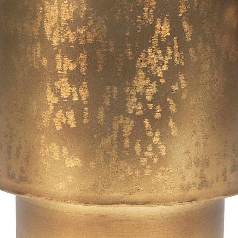 9" Gold Cast Iron Round Table Vase - 11.00