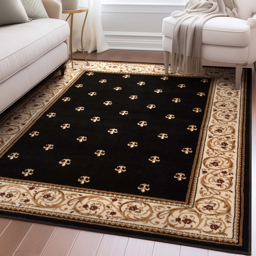 Well Woven Barclay Fleur De Lis Traditional Oriental Living Room Rug