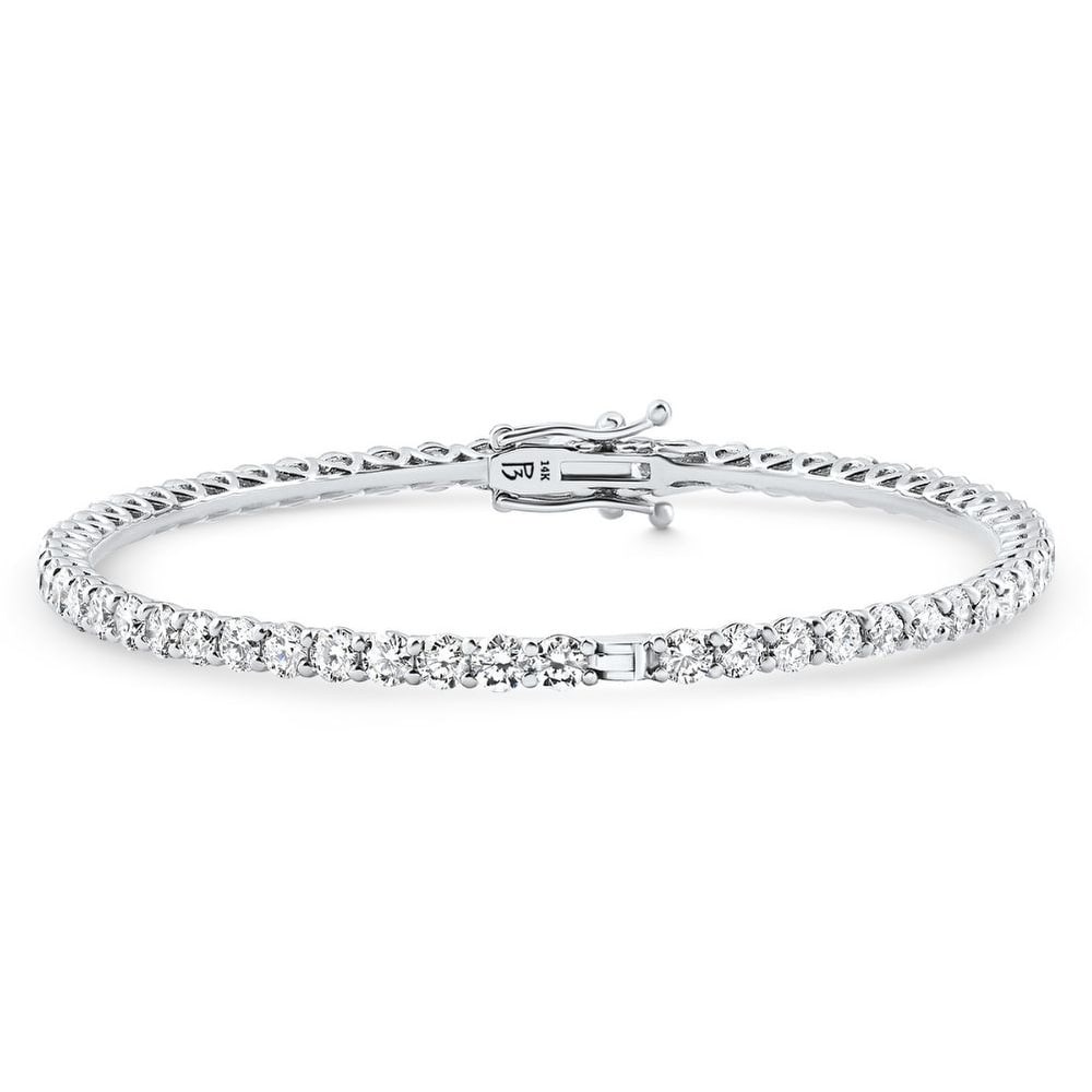 Bliss Diamond 6Ct Diamond Hinged Bangle Bracelet Gold Lab Grown 7"
