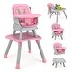 preview thumbnail 8 of 33, Baby High Chair, 8 in 1 Convertible Highchair, Table & Chair Set | Toddler Chair w/Safety Harness, Removable Tray Pink