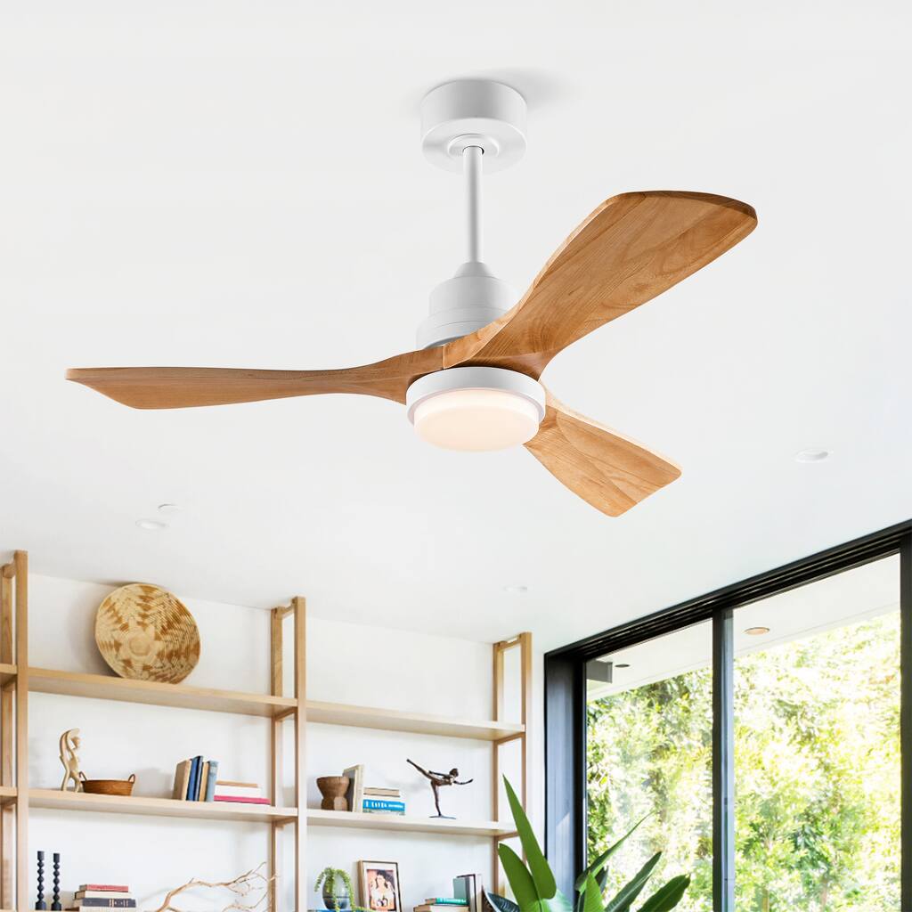 42" Ceiling Fan w/ 3 Color Dimmable Remote Control Reversible DC Motor, Led Light