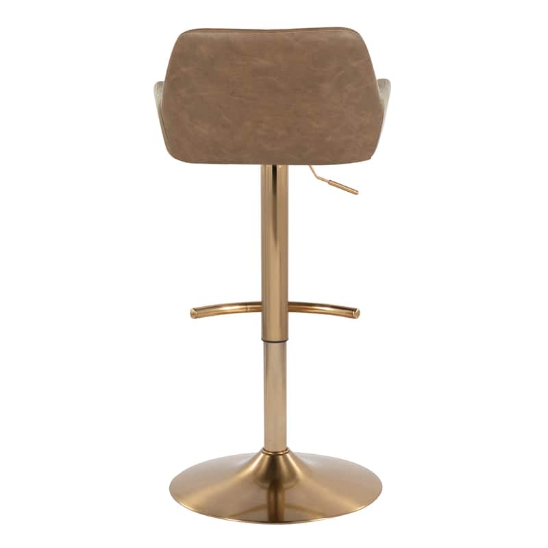 Silver Orchid Galotti Adjustable Bar Stool with Rounded T Footrest (Set of 2)