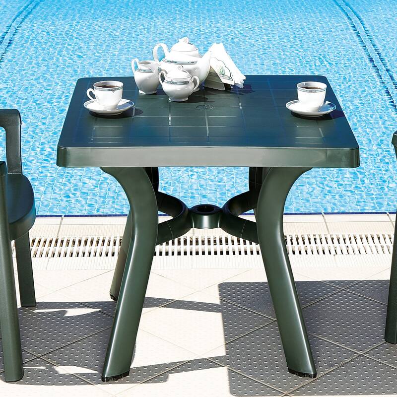 31" Green Square Outdoor Patio Dining Table