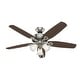 preview thumbnail 2 of 12, Hunter 52" Builder Plus Ceiling Fan with 3-Light LED Light Kit and Pull Chain - Traditional - Casual - Farmhouse - Top Rated!