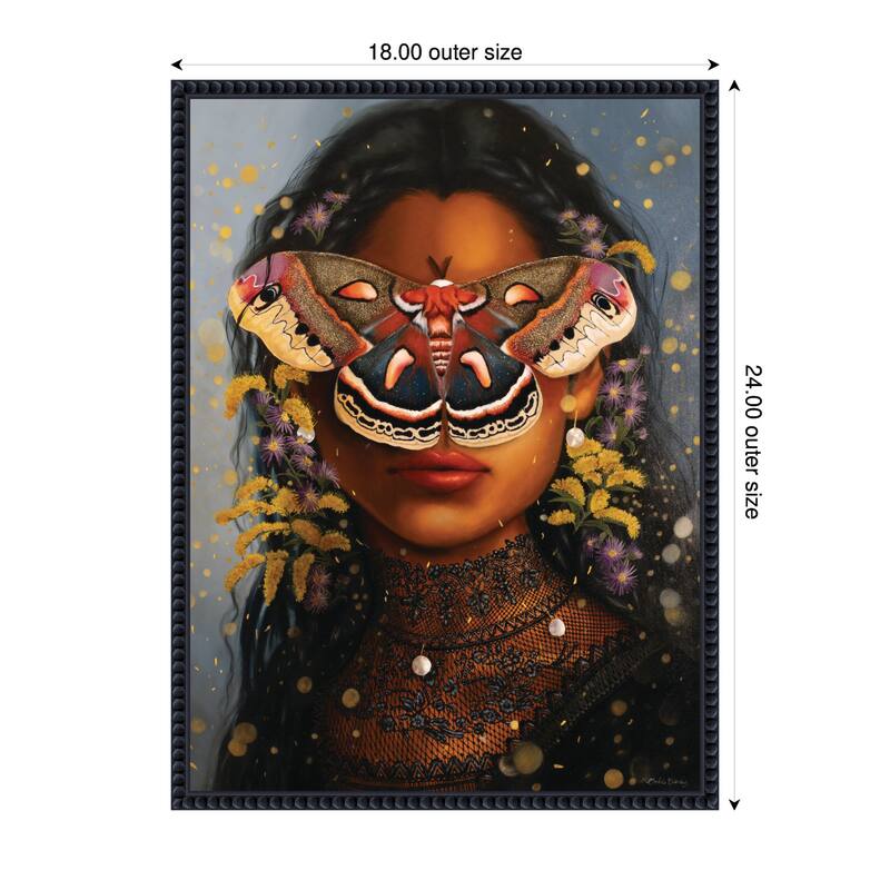 Kate and Laurel Asters and Goldenrod by Charlotte Brindley Framed Canvas Wall Art Print