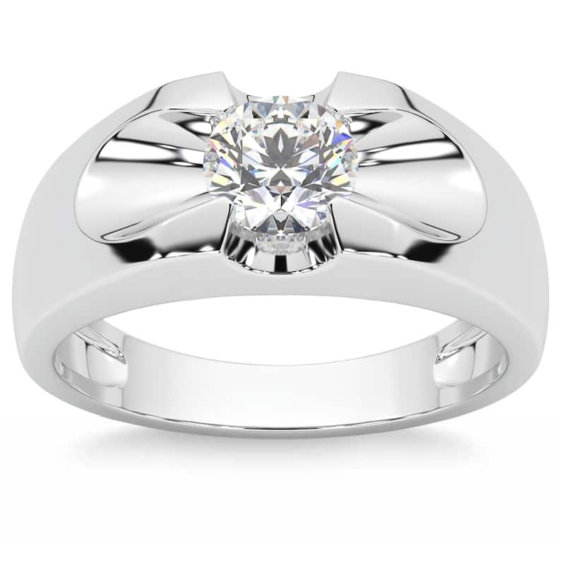 Bliss Diamond Men's 3/4Ct Solitaire Diamond Wedding Anniversary Ring Gold Band Lab Grown - 11.5 - White