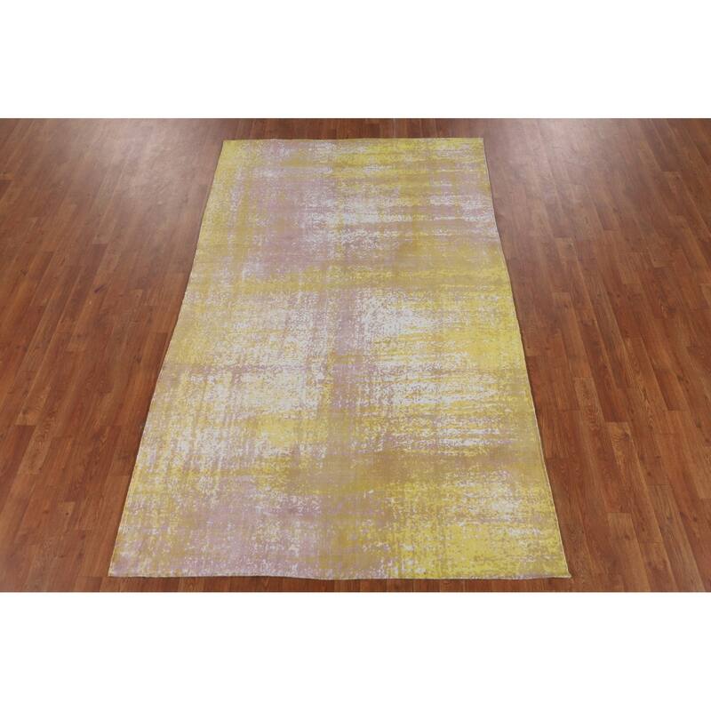 All-Over Abstract Modern Area Rug Hand-Knotted Wool Carpet - 4'10"x 7'9"