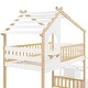 preview thumbnail 10 of 10, Twin Over Twin Bunk Bed with Staircase Storage Drawers, Playhouse Design Featuring Round Window