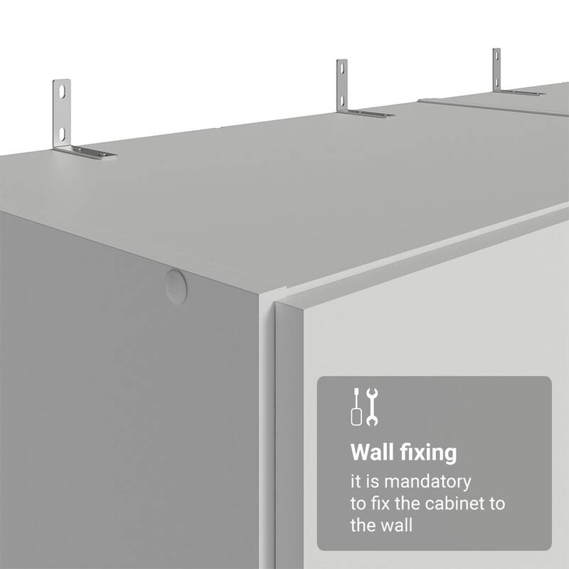 Madesa Garage Set 2 Pantry Storage Cabinet with 10 Utility Shelves 47"L Wooden Organization Unit for Garage