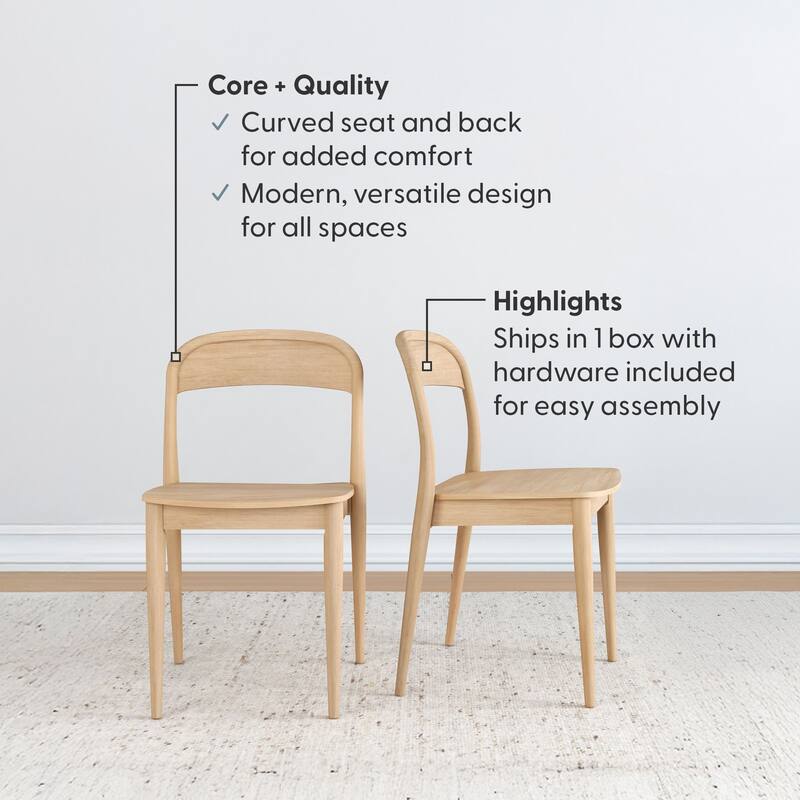 Plank and Beam Loar Mid-Century Modern Solid Wood Dining Chair