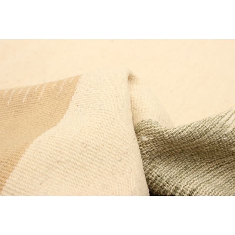ECARPETGALLERY Flat-Weave Ankara FW Cream Wool Kilim - 5'3 x 7'6