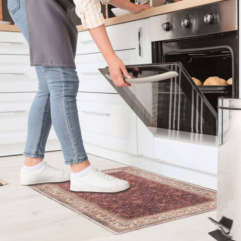 Superior Toucan Medallion Non-Slip Washable Indoor Area Rug