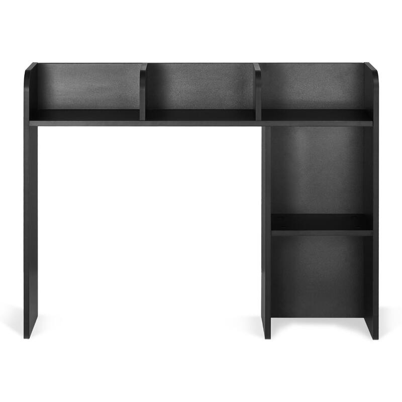 Particle Board Desktop Bookshelf Hutch with Anti-Slip Feet Pads, 2 Shelves - 37.2" L x 9.5" W x 28.9" H