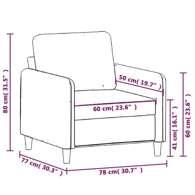 vidaXL Sofa Chair Living Room Accent Upholstered Chair with Armrest Fabric