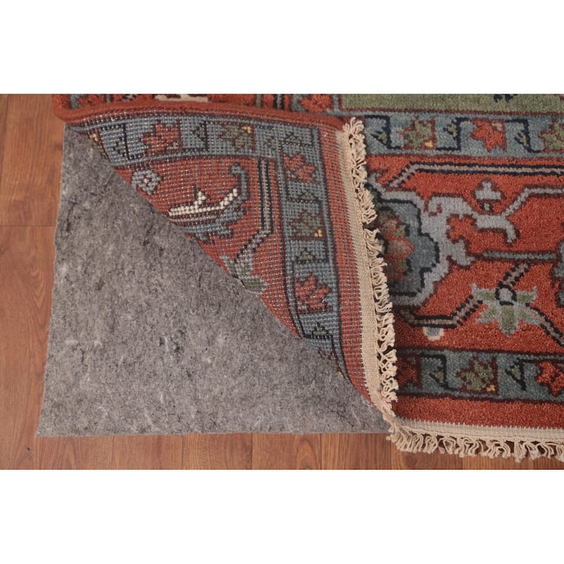 Traditional Orange Ziegler Area Rug Hand-Knotted Wool Carpet - 8'0"x 9'11"