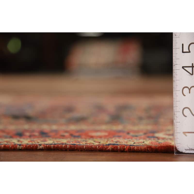 Hand Knotted Oriental 100% Wool Carpet Traditional All-Over Navy Blue & Blues Malayer Runner Rug - 16' 9'' X 3' 7''