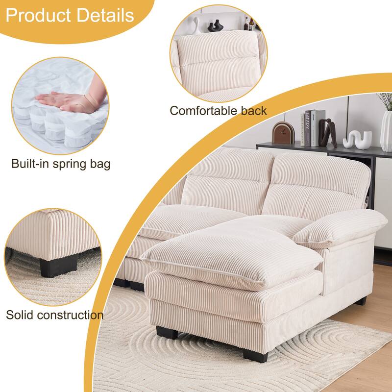 111.8" U-shaped profile sofa, including two single seats and two chaise