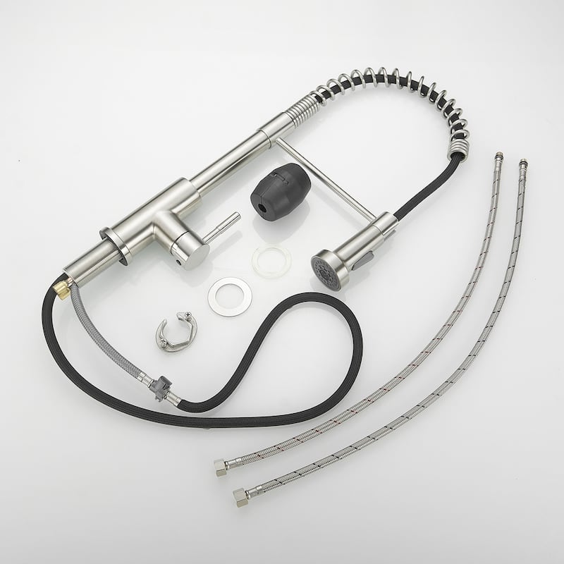 Matte Black and Brushed Nickel Single Handle Pull Out Sprayer Kitchen Faucet with Advanced Spray Kitchen Tap