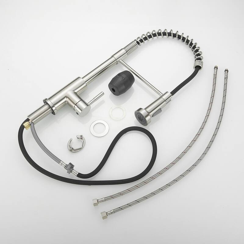 Modern Brushed Nickel Pull-out Single Handle Kitchen Faucet