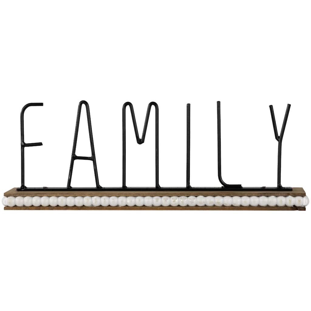 Family Metal Tabletop Decoration - 11.5" - Black