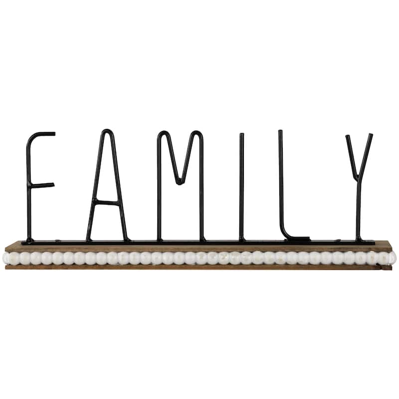 Family Metal Tabletop Decoration - 11.5" - Black