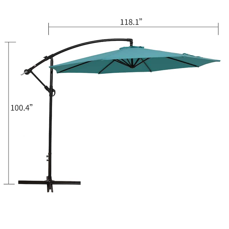 10ft Outdoor Patio Hanging Cantilever Umbrella