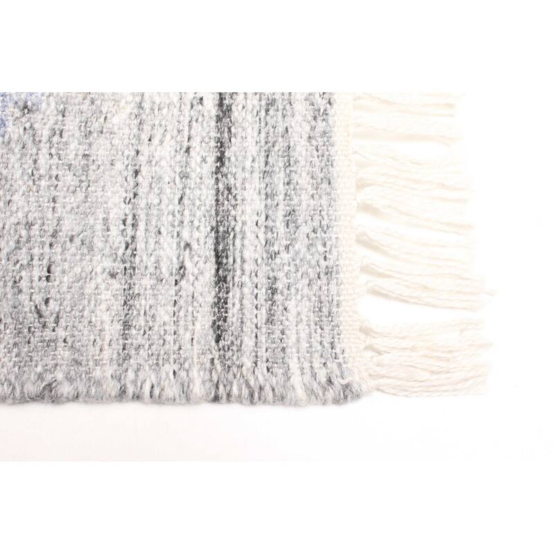 ECARPETGALLERY Flat-Weave Ankara FW Grey Wool Kilim - 5'2 x 7'7