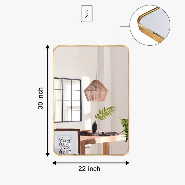 Wall Mount Bathroom Rectangle Vanity Mirror (Horizontal/Vertical