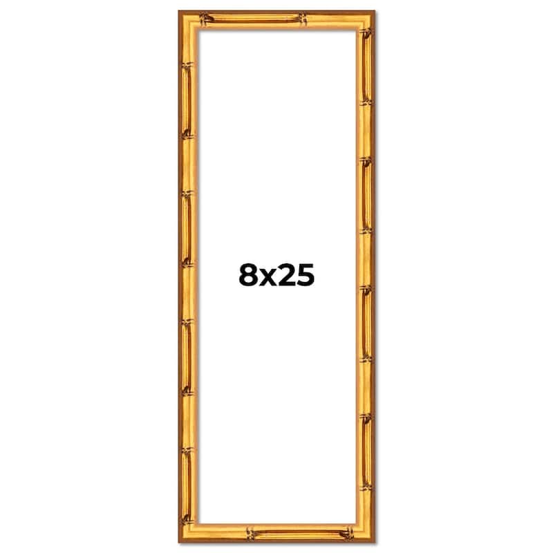 8x25 Frame Gold Bamboo Picture Frame Modern Photo Frame Includes UV Acrylic Shatter Guard Front Acid Free Foam Backing Board