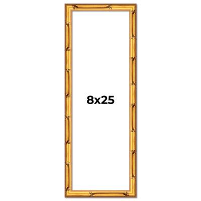 8x25 Frame Gold Bamboo Picture Frame Modern Photo Frame Includes UV Acrylic Shatter Guard Front Acid Free Foam Backing Board