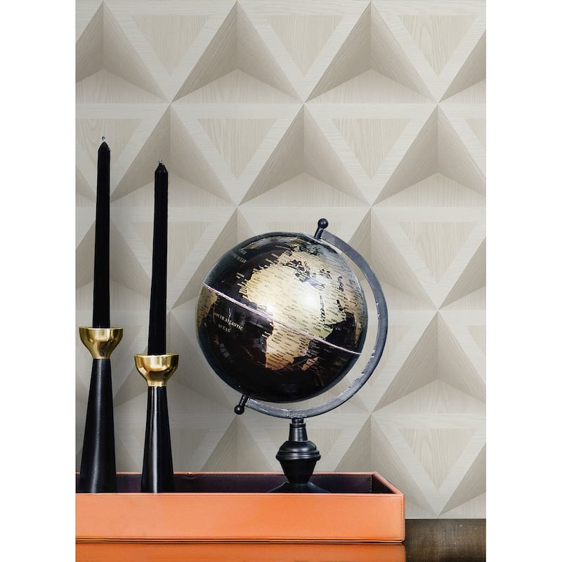 Seabrook Designs Faux Wood Geometric Unpasted Wallpaper