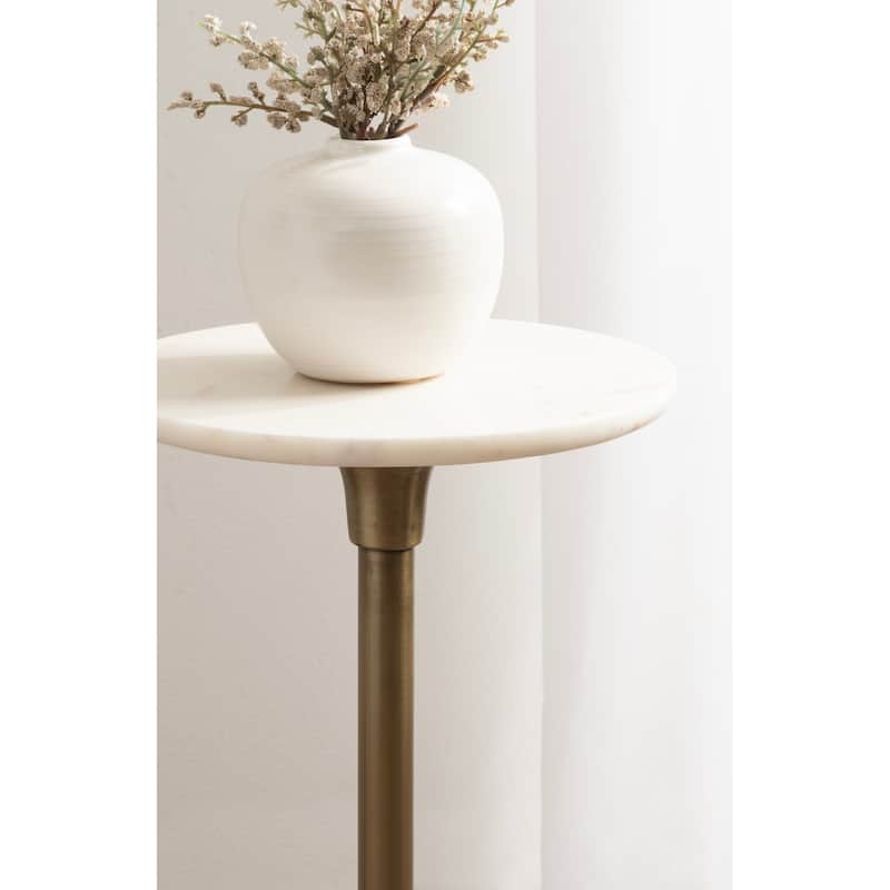 Kate and Laurel Nisha Round Marble Drink Table