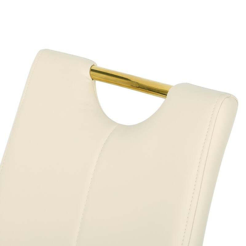 16.54" PU Upholstered Chair with Gold Metal Legs, Set of 4