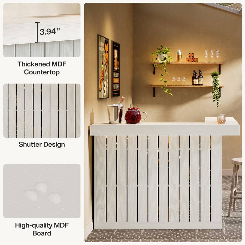 L-Shaped Home Bar Unit, 4-Tier Corner Liquor Bar Table