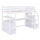 preview thumbnail 9 of 30, Functional Twin Size Wooden Loft Kids Bed with Desk and Shelves,Two Built-in Drawers,Storage Staircase