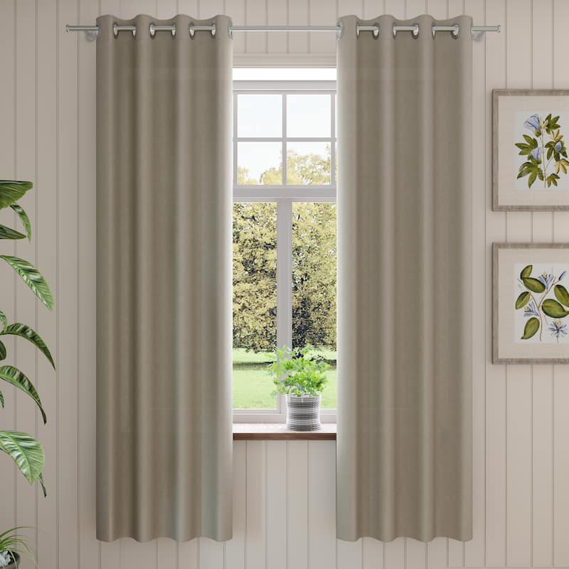 Corvus Gambia Sunbrella Outdoor Window Curtain (1 Panel) - 52 inches  W X 84 inches  L - Light Beige