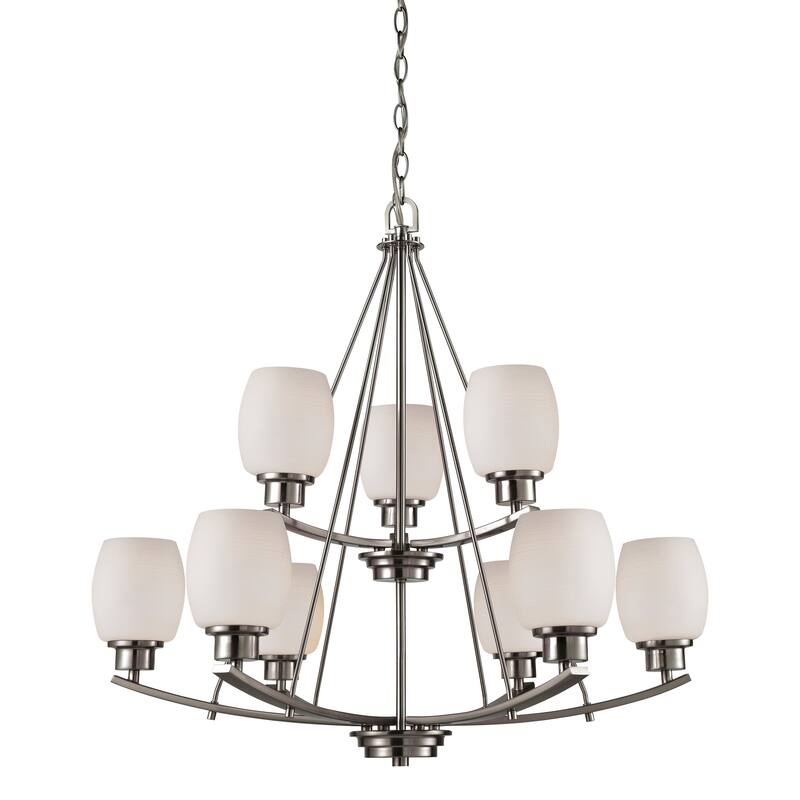 Casual Mission 17-inch Wide 3-Light Chandelier in Brushed Nickel - 29in W x 29in D x 28in H
