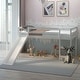 preview thumbnail 1 of 8, Gymax Twin Size Loft Bed with Slide Wood Low Sturdy Loft Bed Bedroom White - 78.5'' x 82'' x 44.5''