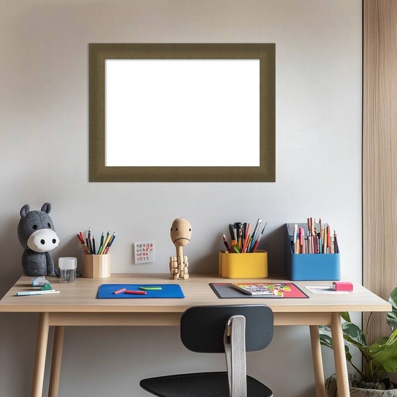 Amanti Art Blaine Light Bronze Narrow Framed Dry Erase Magnetic Board