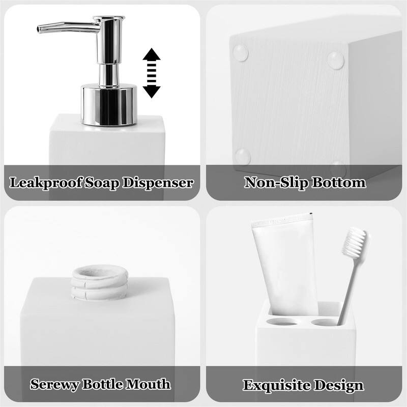 5Pcs Resin Pink Bathroom Sets
