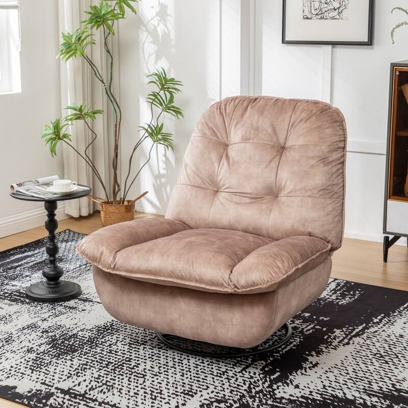 Gold-Stamped Velvet Multi-Function Recliner with Swivel, Glide & Phone Holder - Oversized Comfort for Living Room, Bedroom