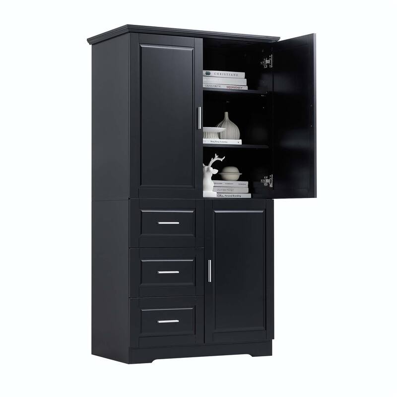 Bathroom Storage Cabinet with Drawers and Adjustable Shelf