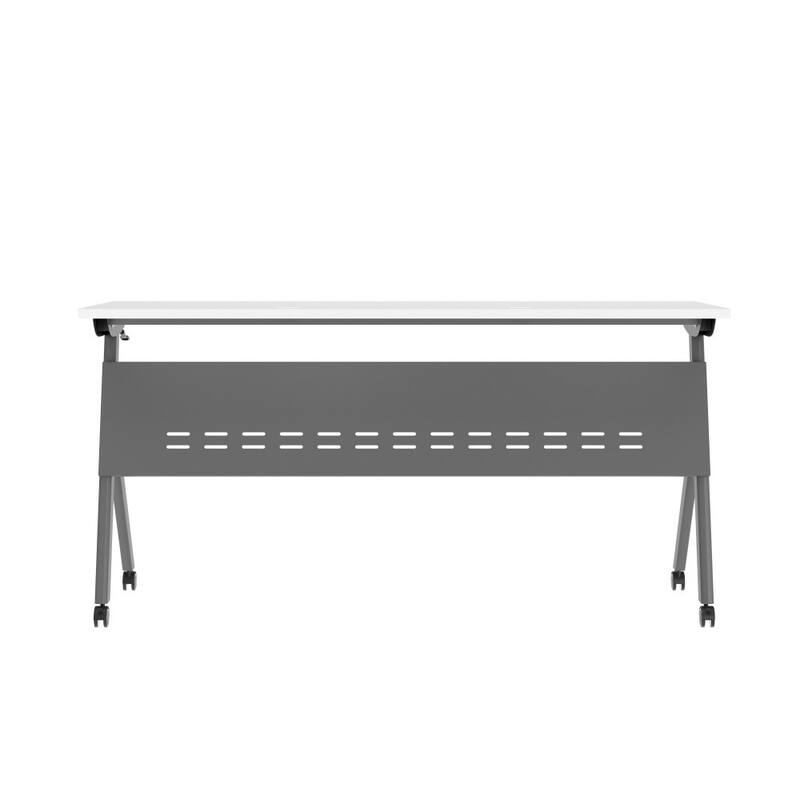 Commercial Nesting Flip Training Table with Steel Frame and Y-Legs - 23.5"W x 60"D x 30"H