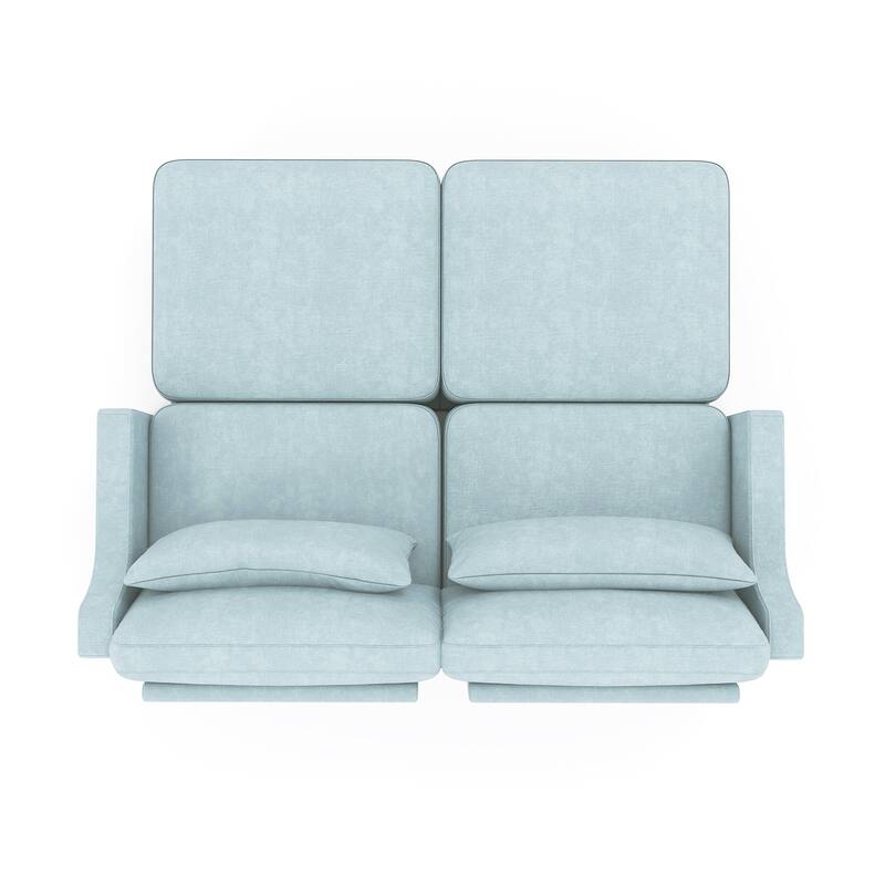 GDFStudio- Crespin Chenille Two-Seater Sofa With 2 Ottoman
