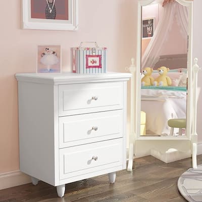 Mieres 23.6'' H Modern Style 3-Drawer Wooden End Side Table, Night Stand for Bedroom