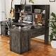 preview thumbnail 4 of 47, L Shaped Desk with File Cabinet and Hutch, Home Office Corner Computer Desk with Drawers and Charge Station