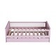 preview thumbnail 12 of 12, Wood Twin Size Platform Bed with Guardrail and Trundle, Wood Platform Bed Frame for Kids, Teens, No Box Spring Needed