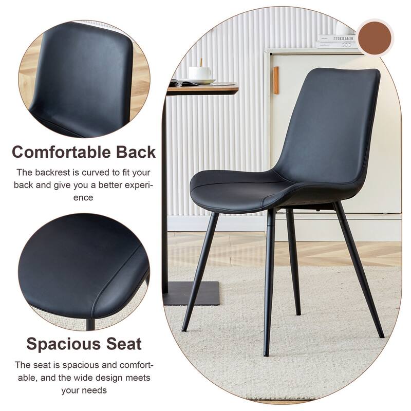 7-Piece Set, 59-71" Extendable Dining Table with PU Upholstered Dining Chairs