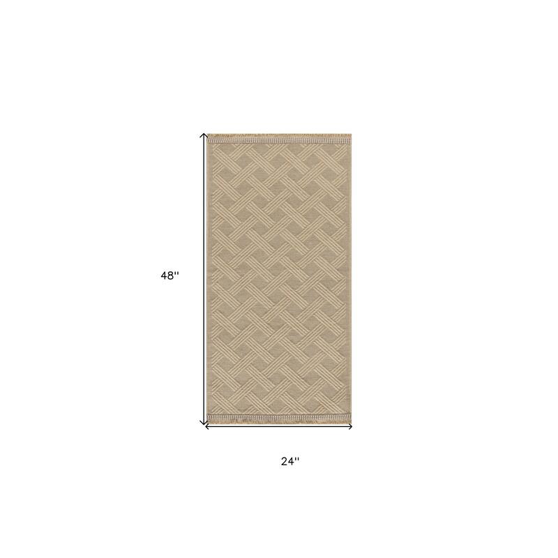 HomeRootsGeometric Modern Rectangle Area Rug - 48' X '24' X '0.25